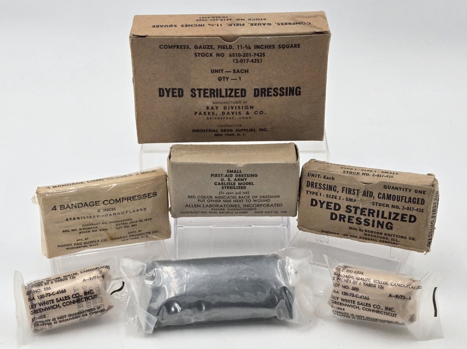WWII-Vietnam Military Field Dressing  NoS Mixed Lot