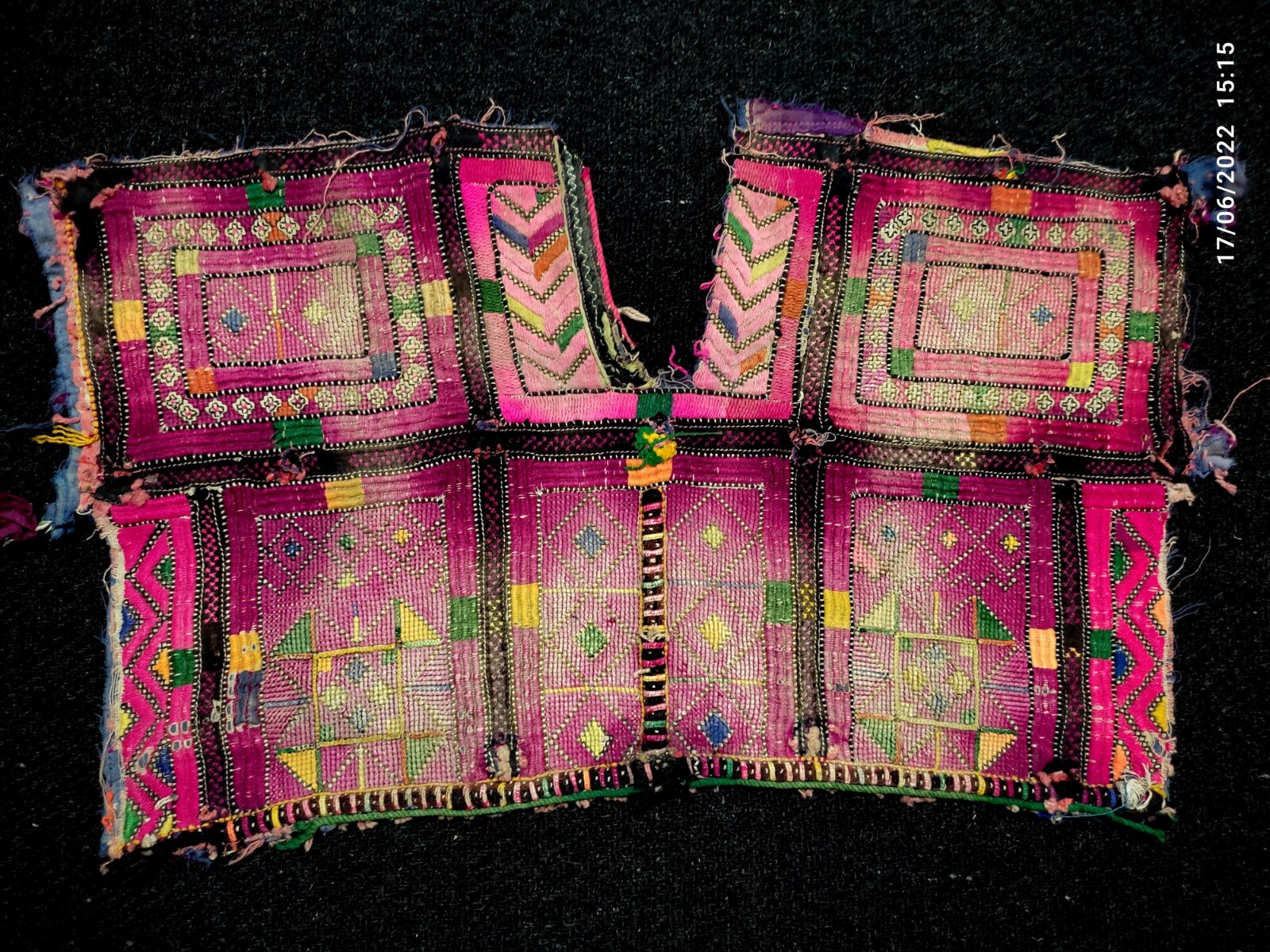 Vintage Banjara Applique Old Hand Embroidery Work Antique Afghani craft Patch 16