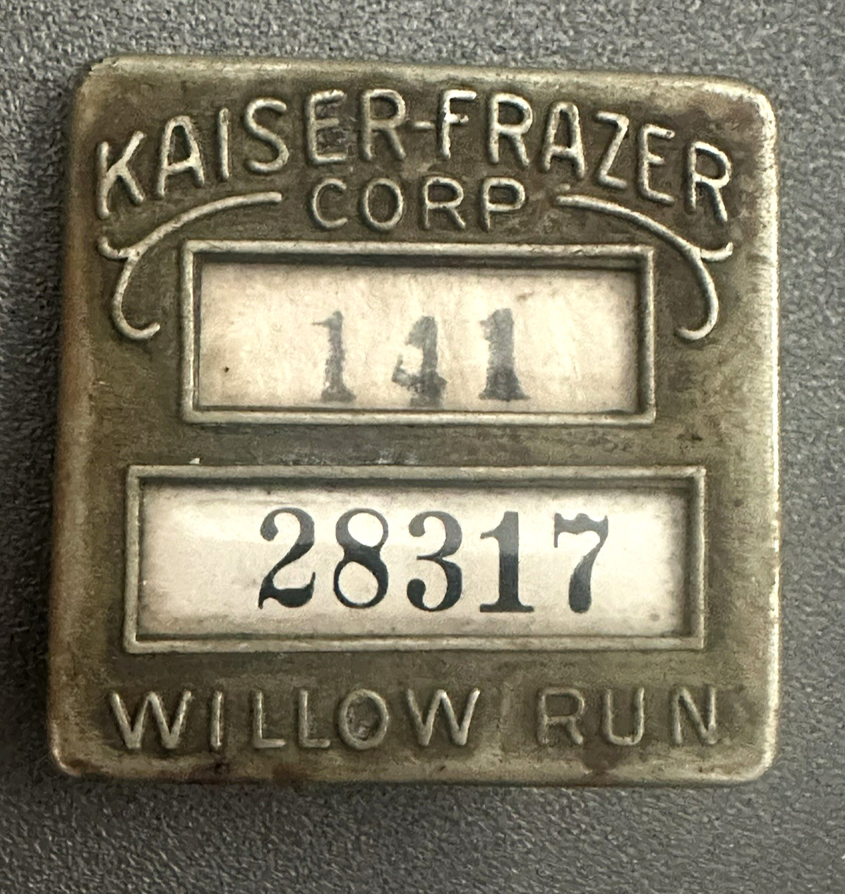 Vintage KAISER FRAZER Willow Run EMPLOYEE Badge 1947-1953 WILLYS OVERLAND Jeep Vintage KAISER FRAZER Willow Run EMPLOYEE Badge 1947-1953 WILLYS OVERLAND Jeep
