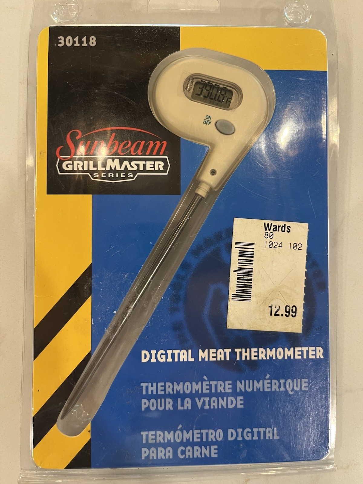Vintage Sunbeam Grillmaster Display Digital Thermometer Model 30118 Wards 1982