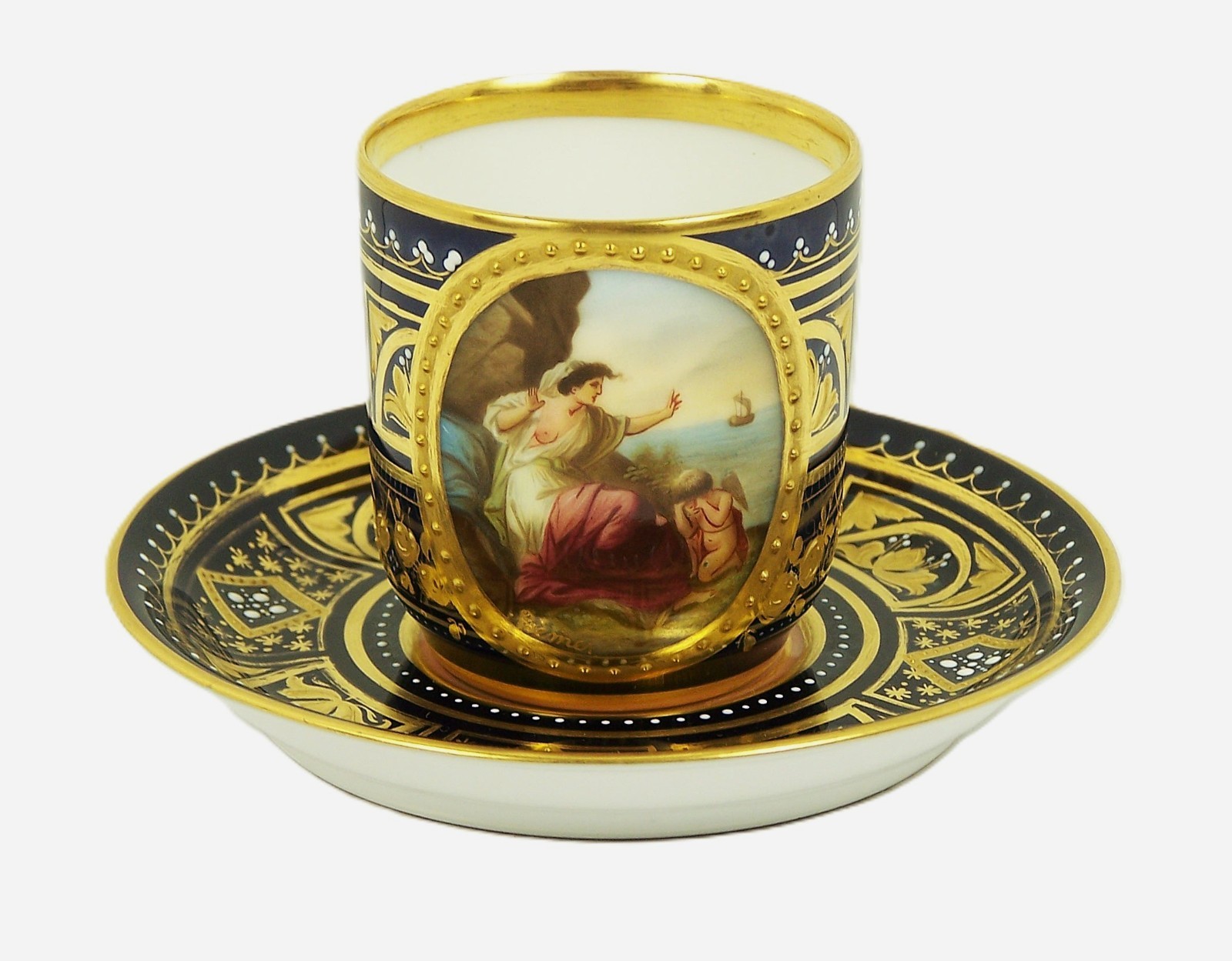 Antique Royal Vienna Demitasse Tea Cup Ariadne Portrait Signed Friedrich Riemer Antique Royal Vienna Demitasse Tea Cup Ariadne Portrait Signed Friedrich Riemer