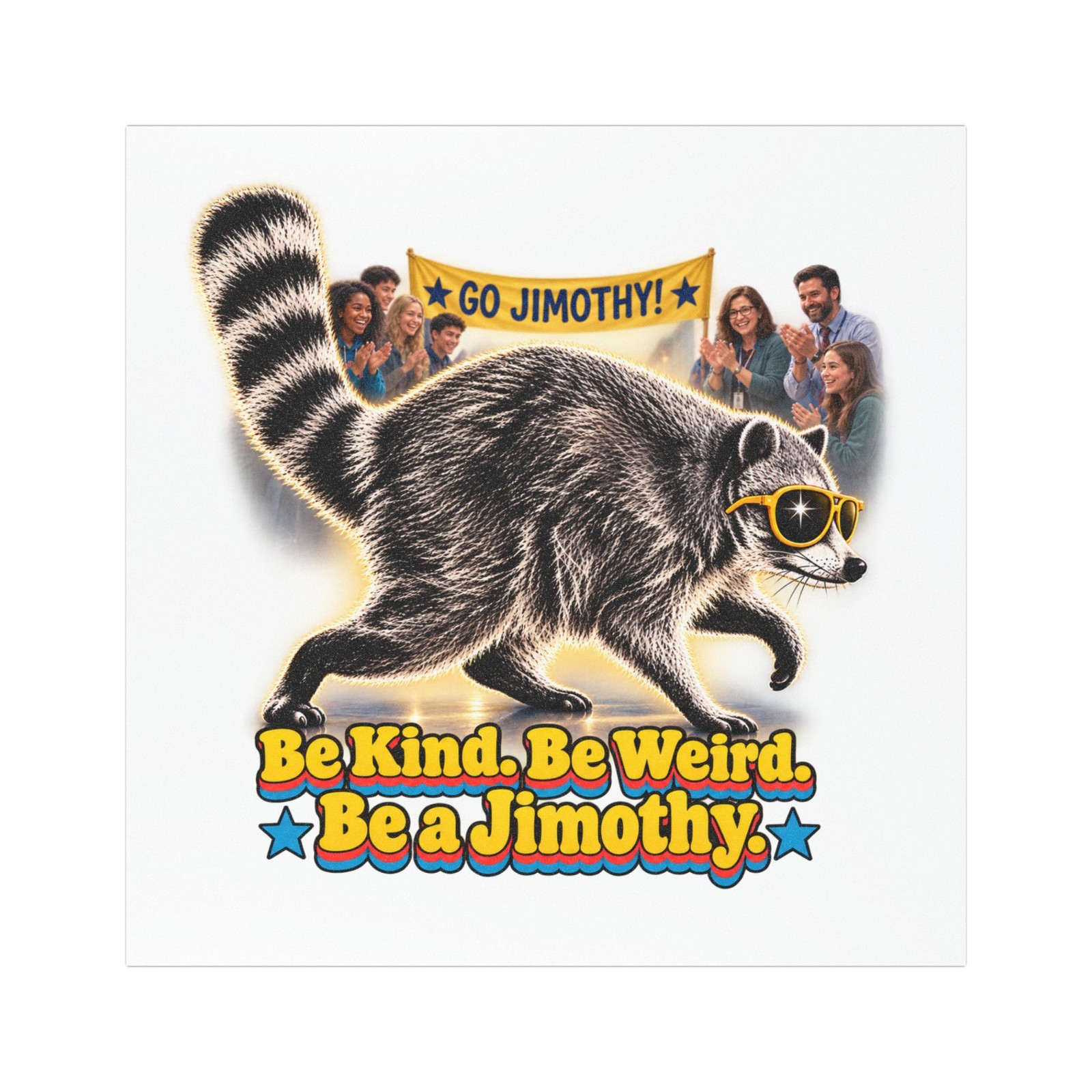 Be Kind Be Weird Be a Jimothy Car Magnet | Raccoon Design