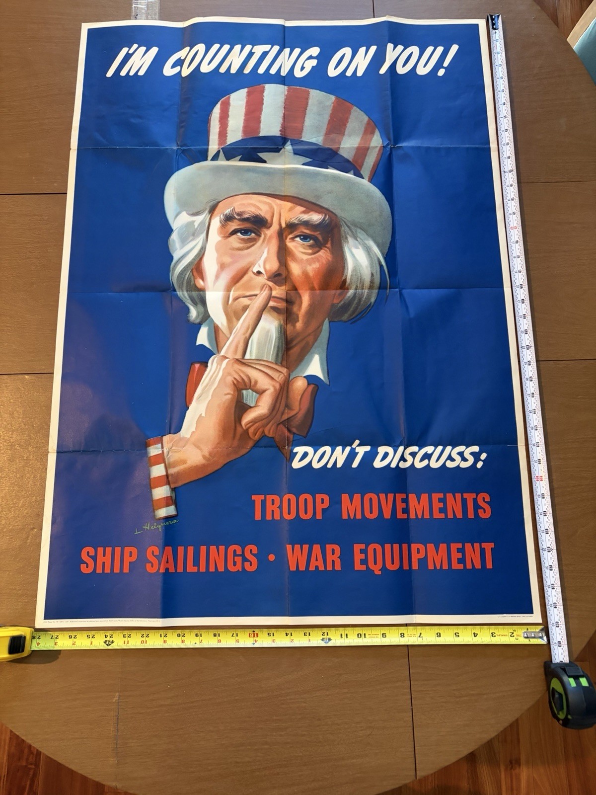 1943 WWII OWI Poster #78 “I’m Counting on You” Leon Helguera 28.5x40”