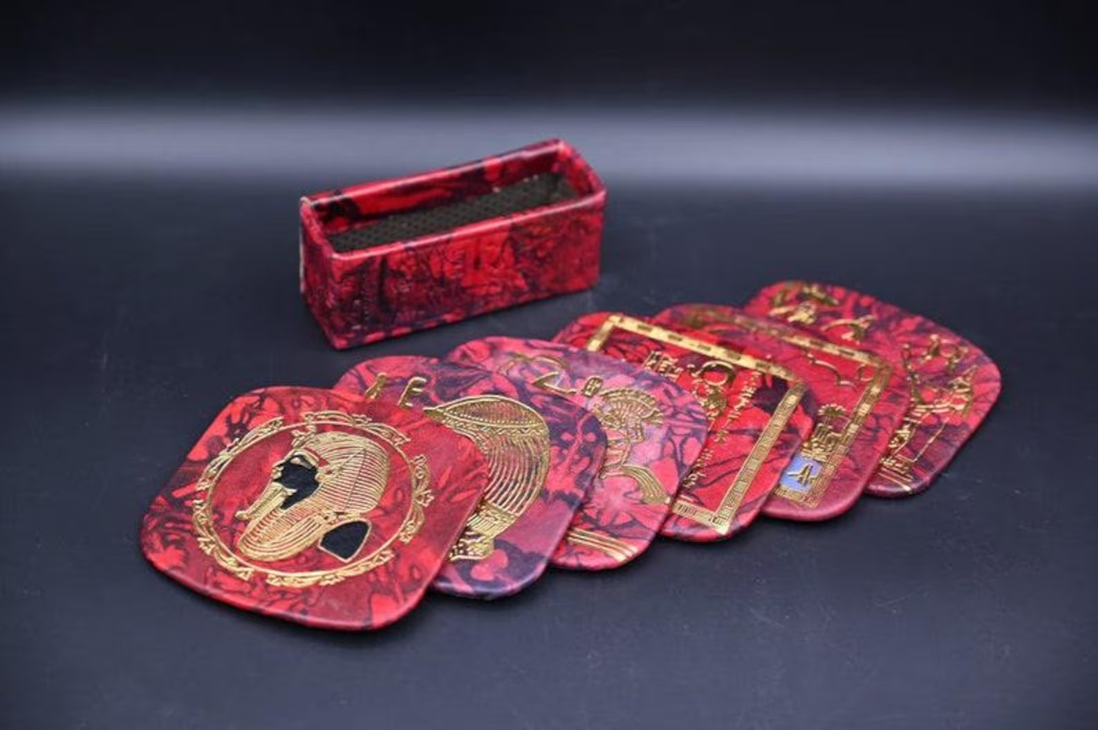 Stone Authentic Ancient Egyptian Antiquities Red pharaonic coasters Egyptian BC