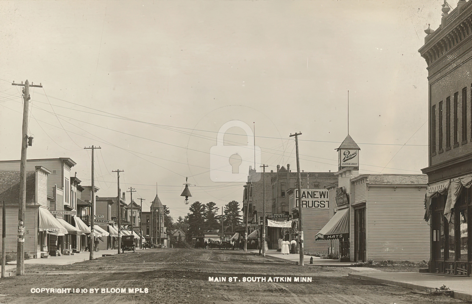 Main St. south, Aitkin, MN Minnesota (2) 1910 RPPC Photo Postcard Copy Main St. south, Aitkin, MN Minnesota (2) 1910 RPPC Photo Postcard Copy