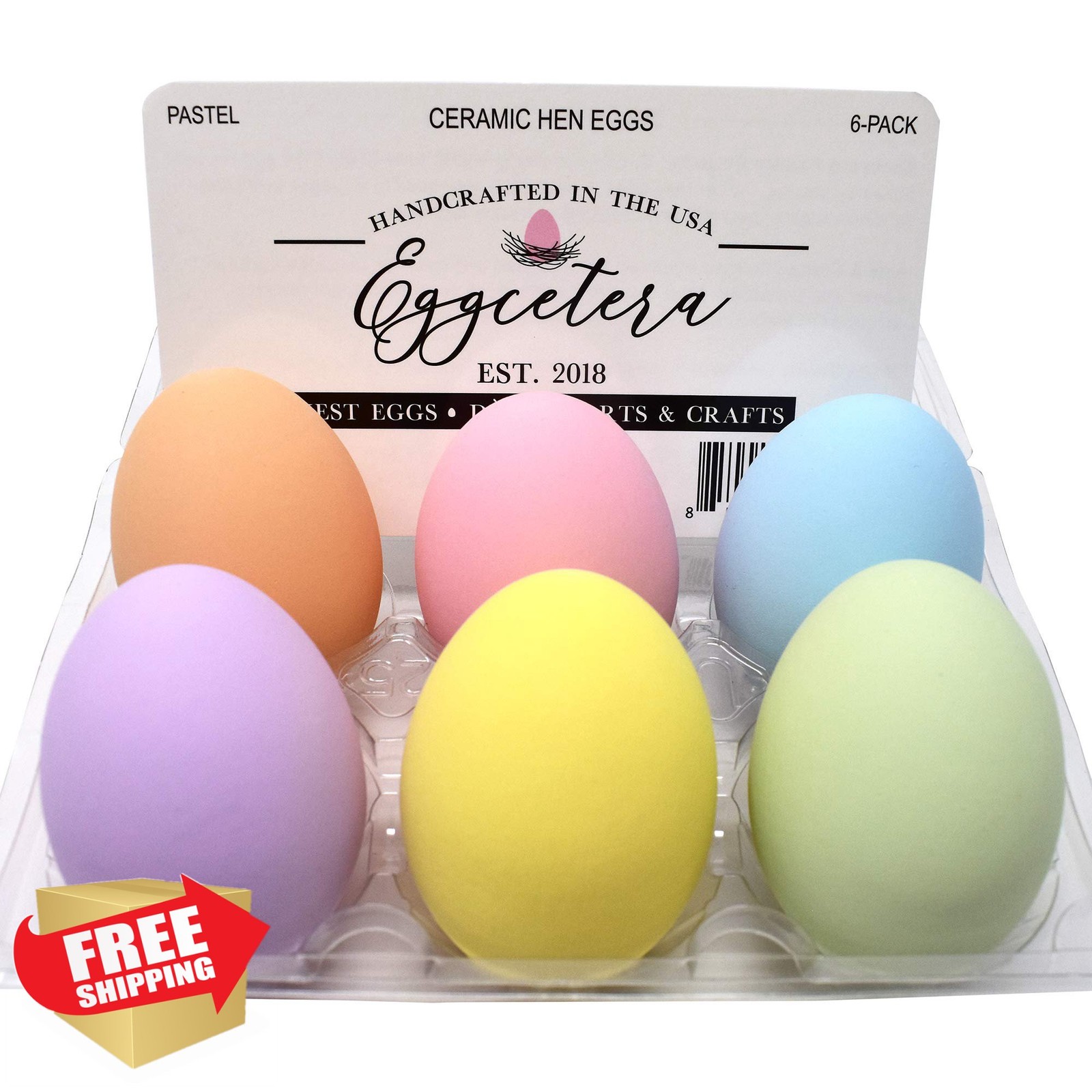 Eggcetera Ceramic Nest Eggs 6-Pack Pastel Eggcetera Ceramic Nest Eggs 6-Pack Pastel