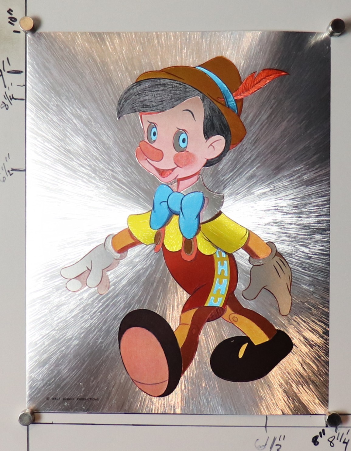 Vintage Pinochio Dufex Foil Print Walt Disney Productions 8\ Vintage Pinochio Dufex Foil Print Walt Disney Productions 8\