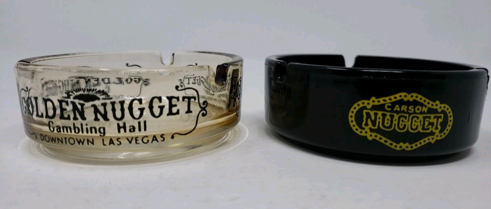 2 Vintage Golden Nugget Gambling Downtown Las Vegas/Carson Ashtray Dish RARE 2 Vintage Golden Nugget Gambling Downtown Las Vegas/Carson Ashtray Dish RARE