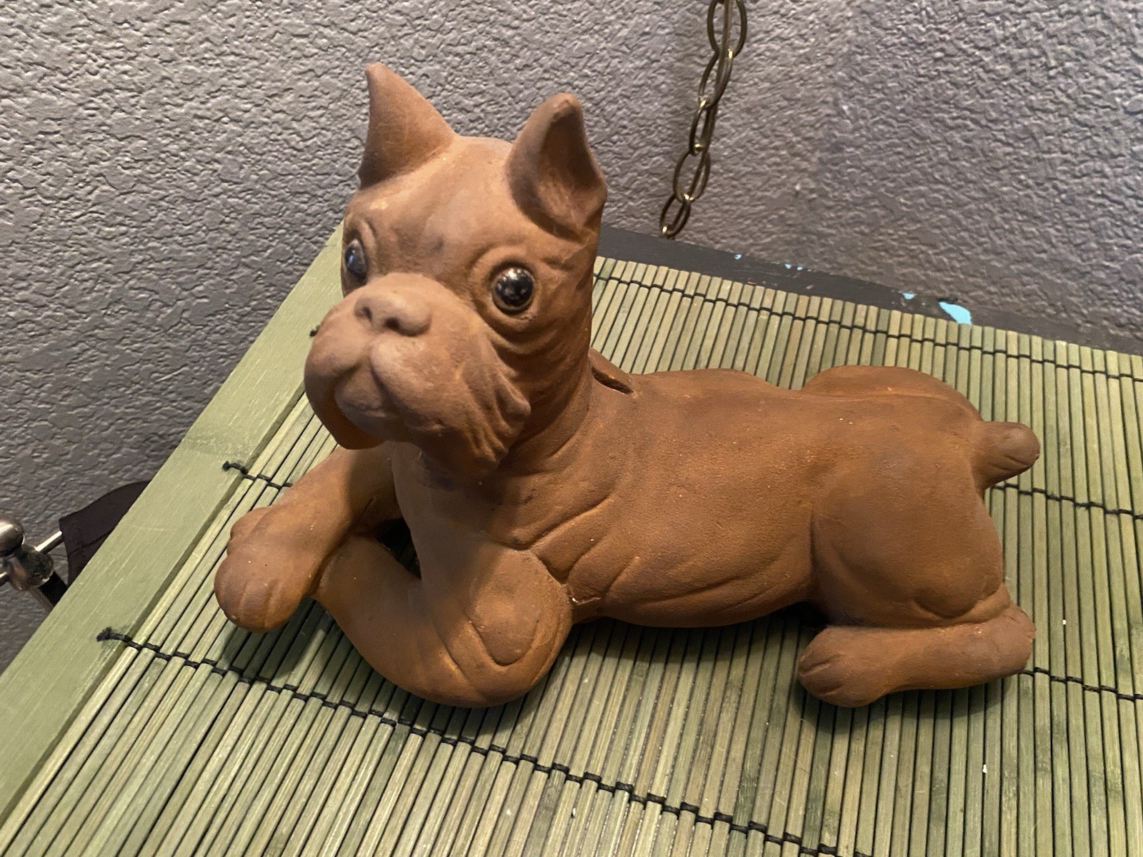 VTG 1954 A.N. Brooks Merchandise Mart Boxer Dog Bank Chalkware Plaster