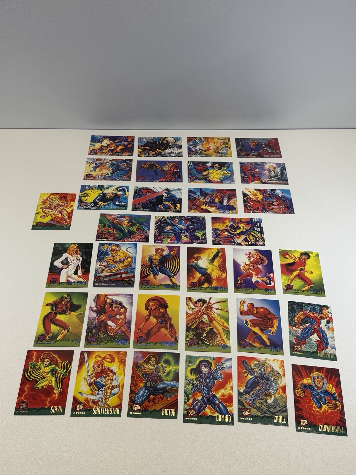 Lot of (34) Fleer Ultra X-Men 1995 Marvel Cards Greatest Battles Gen X X-force Lot of (34) Fleer Ultra X-Men 1995 Marvel Cards Greatest Battles Gen X X-force
