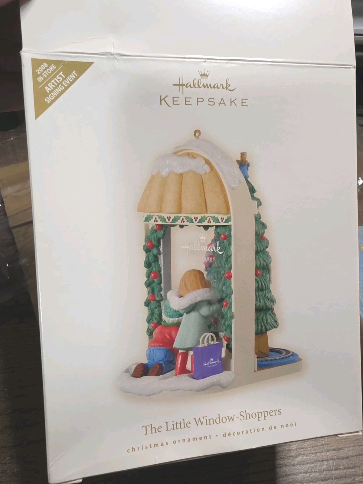 2008 Hallmark Little Window Shoppers Ornament QMP4002 RARE Tom Best Box Error
