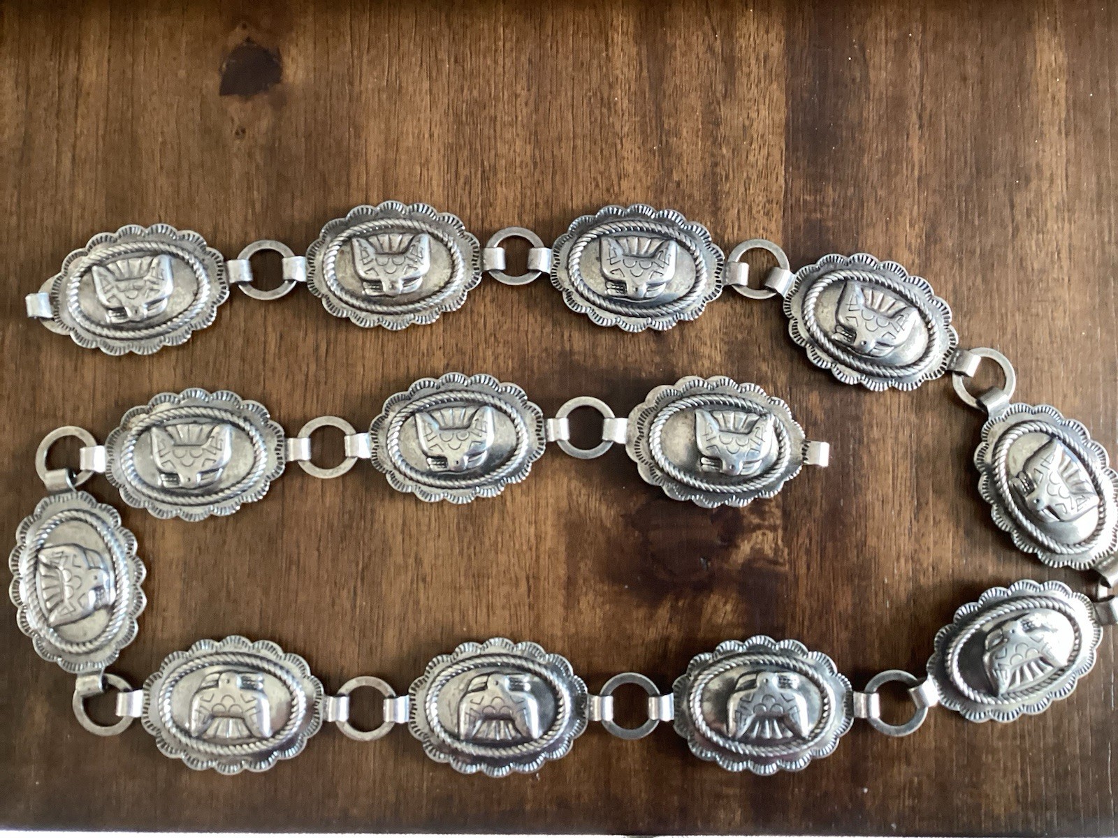 VINTAGE SILVER-TONE CONCHO BELT EAGLE / BIRD( THUNDERBIRDS) HEAVIER METAL VINTAGE SILVER-TONE CONCHO BELT EAGLE / BIRD( THUNDERBIRDS) HEAVIER METAL
