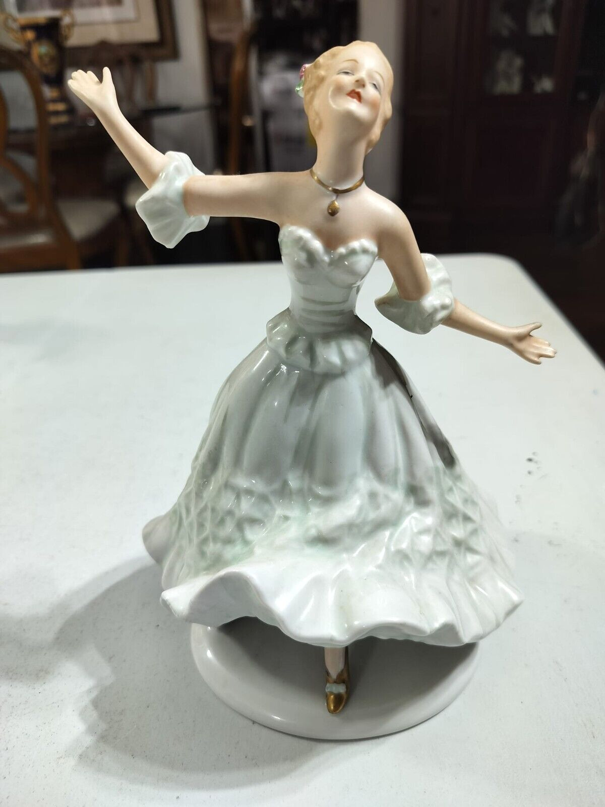 Antique German Wallendorf Porcelain Ballerina, 8\
