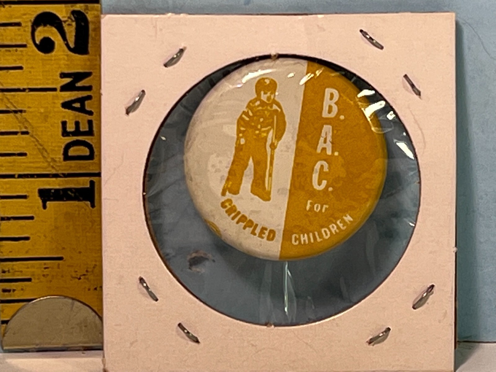 Vintage B.A.C. for Crippled Children Pinback Button
