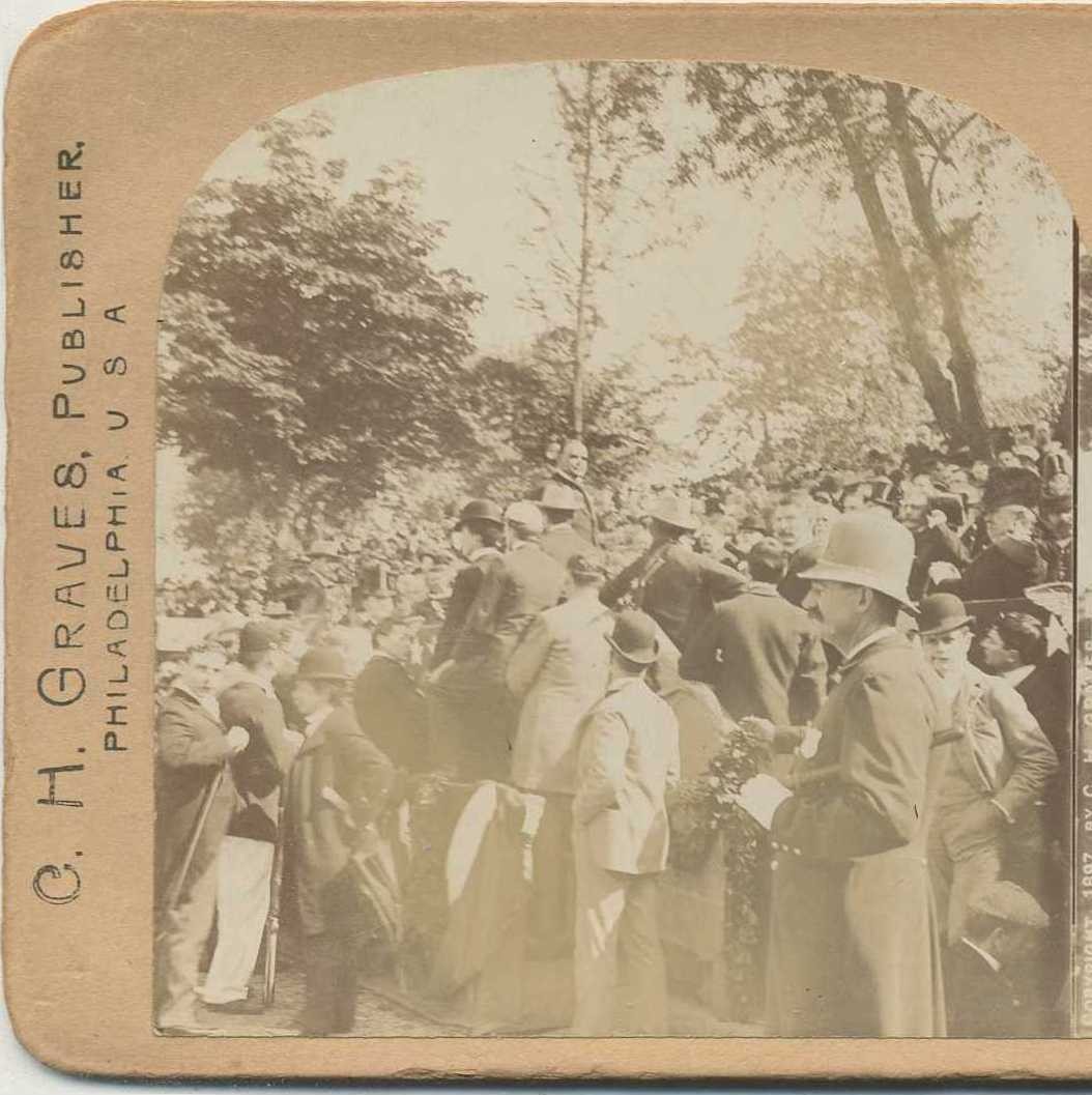Crowd at Statue Unveiling Ceremony, c1890, Philadelphia, Pennsylvania