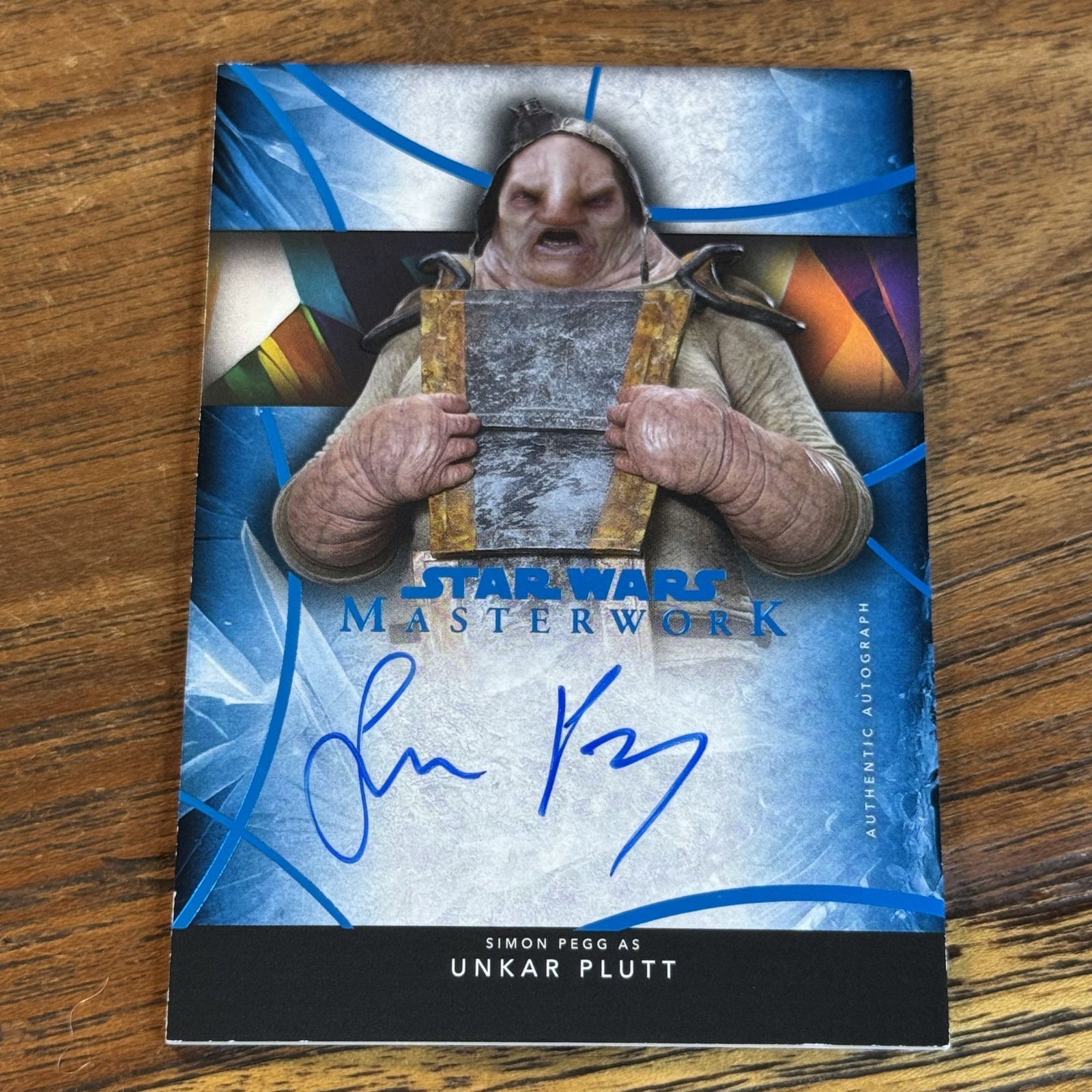 Simon Pegg Unkar Plutt 2024 Topps Star Wars Masterwork BLUE 36/99 AUTO Card A-SP