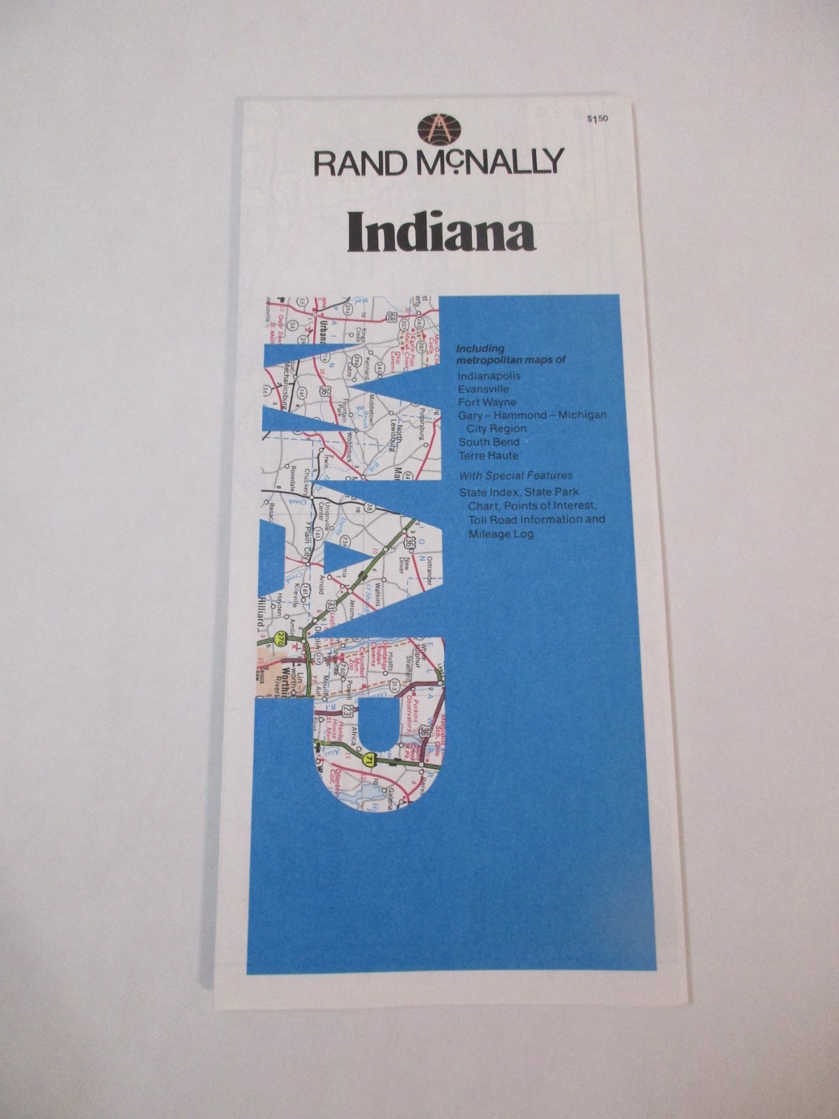Rand McNally Indiana State Highway Travel Road Map~HrcRM