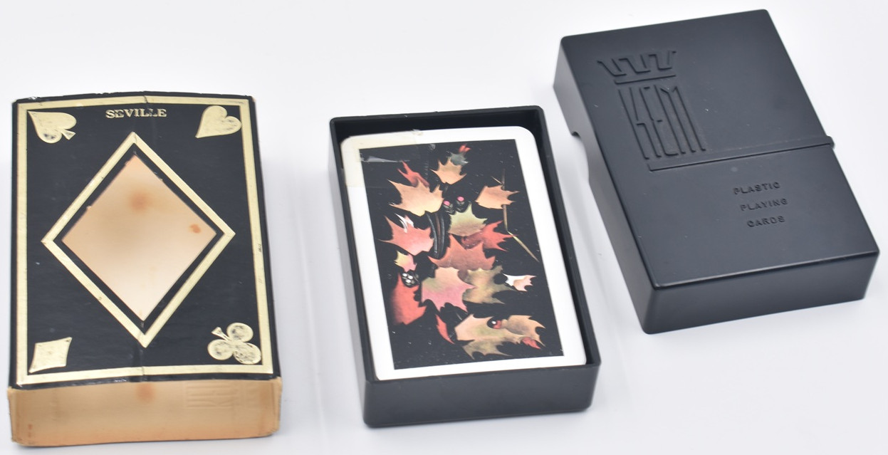 Vintage KEM Plastic Playing Cards Maple Leaves Deck USA