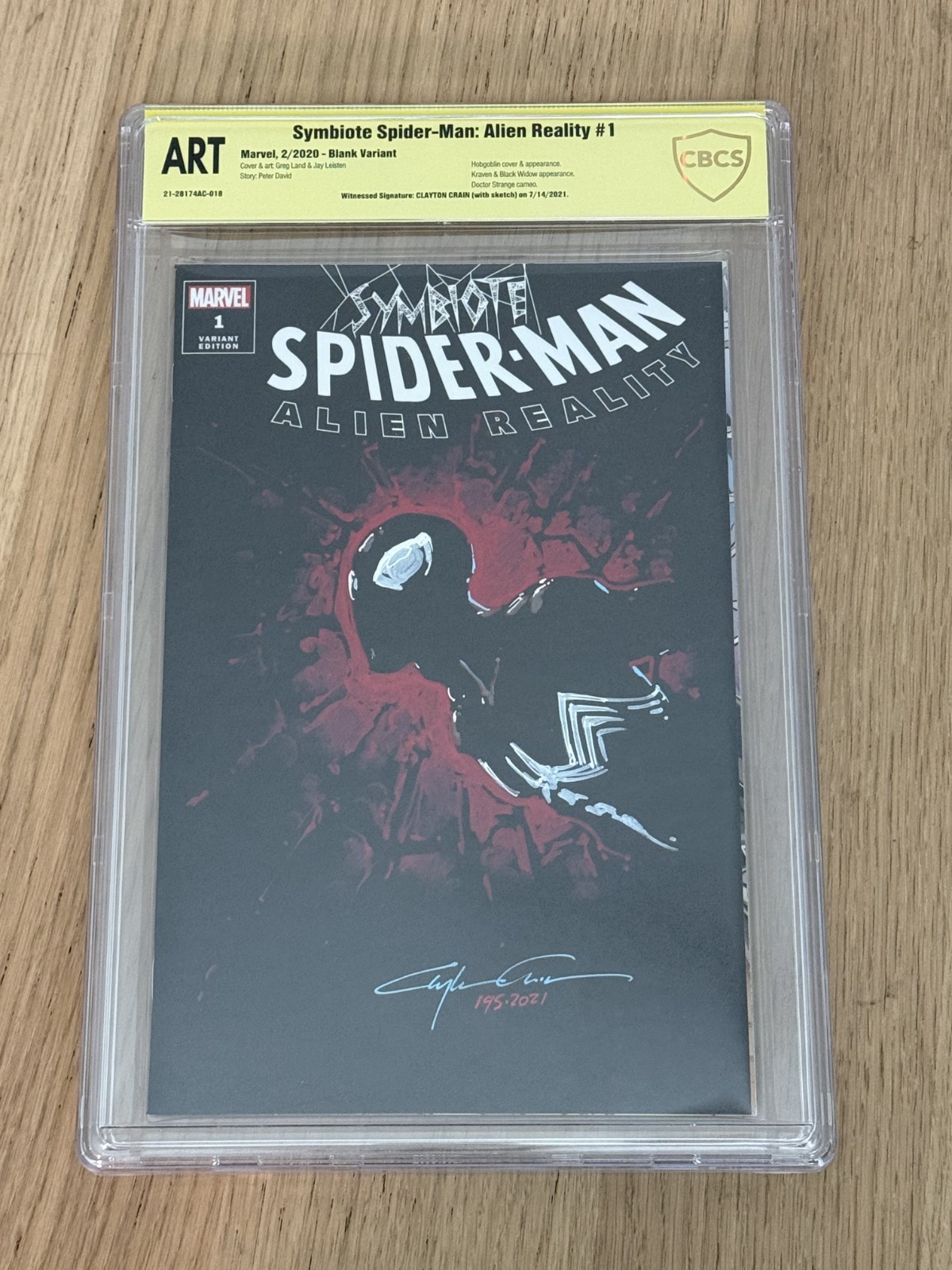 Clayton Crain Original Black Suit Spider-Man Sketch #195 (2021), CBCS, not CGC Clayton Crain Original Black Suit Spider-Man Sketch #195 (2021), CBCS, not CGC