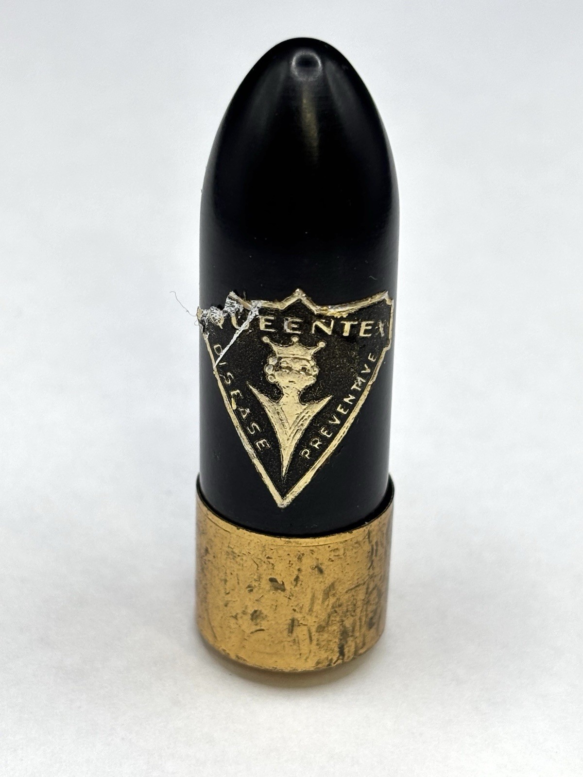 Vintage Bullet Shaped QUEENTEX Condom Container Plastic Prophylactic Holder Vintage Bullet Shaped QUEENTEX Condom Container Plastic Prophylactic Holder