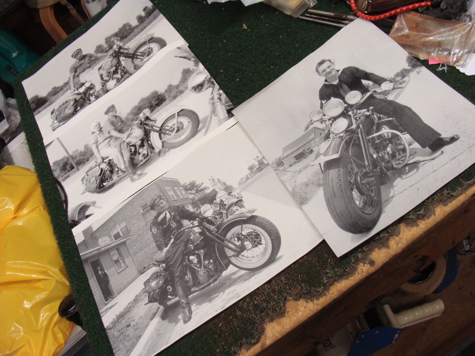 VTG Black and White Snapshots Photo W/ Harley Davidson Motorcycle 1930s Or 40’s