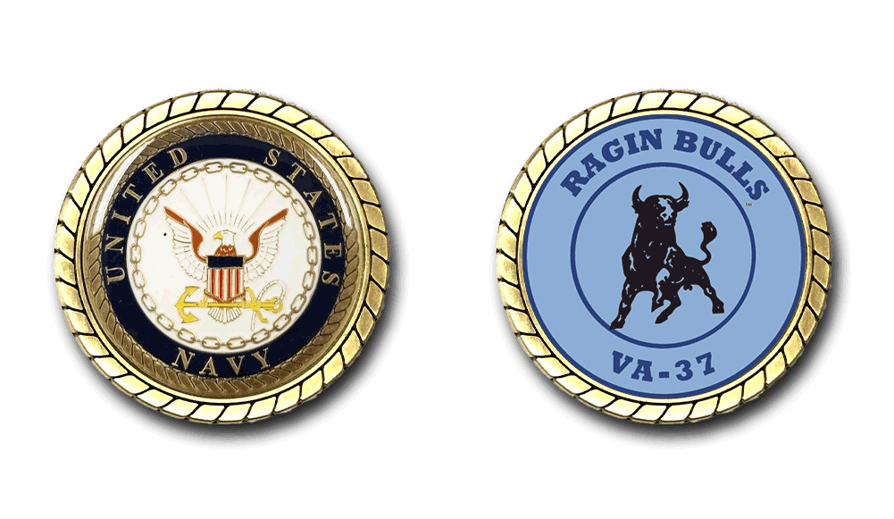 VA-37 Ragin Bulls US Navy Squadron Challenge Coin Officially Licensed VA-37 Ragin Bulls US Navy Squadron Challenge Coin Officially Licensed