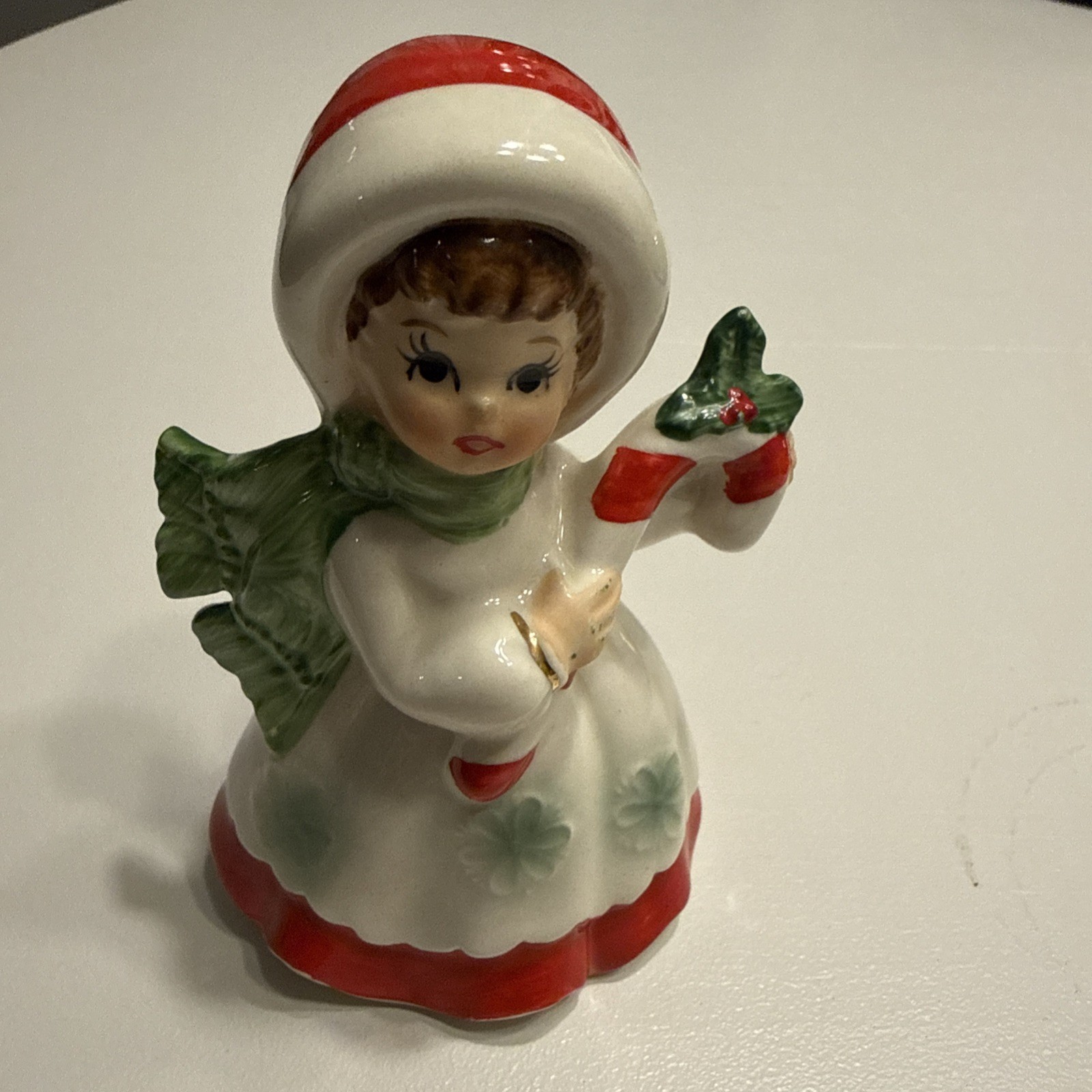 VTG Lefton Christmas Girl Figurine #7698 Vintage 1950s Holding Candy Cane Japan