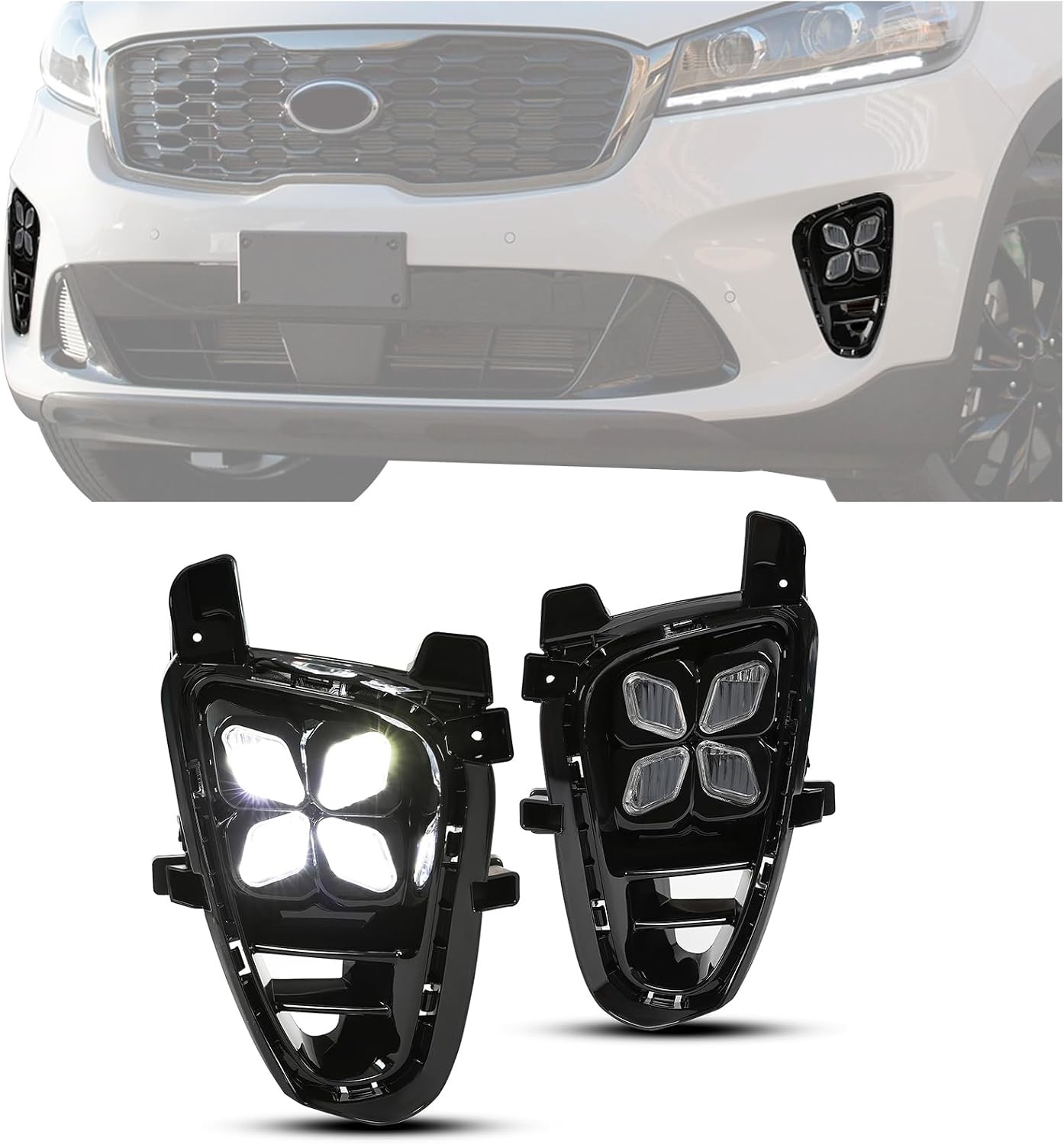 HECASA 2Pcs Fog Lights Compatible with 2019 Sorento