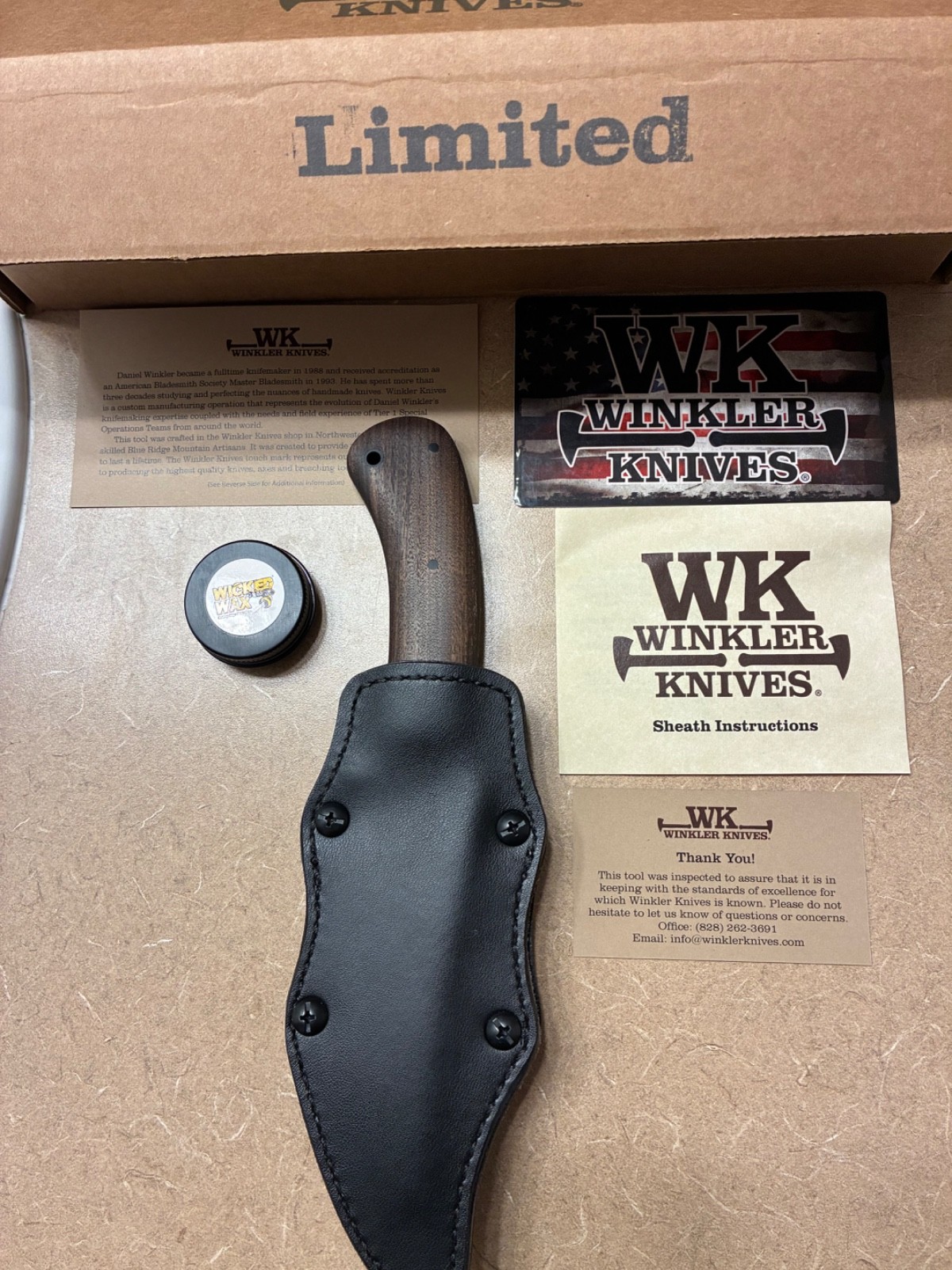 Limited Edition of Winkler Belt Knife with Bolivian Rosewood Handles
