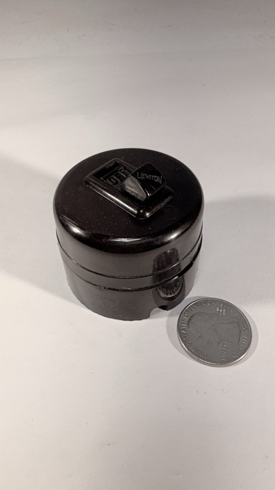 Vintage Leviton Surface Mount On And Off Switch Phenolic V
