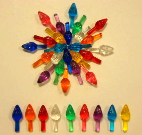 18 VINTAGE SMALL TWIST BULBS Ceramic Christmas Tree Replacement Lights 9 COLORS
