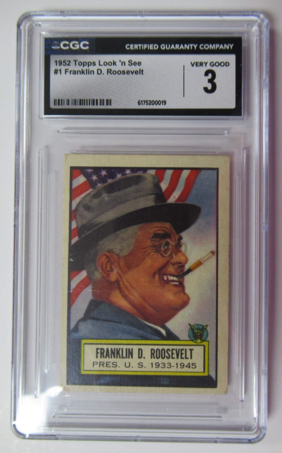 1952 Topps Look \'n See Franklin D. Roosevelt #1 CGC 3