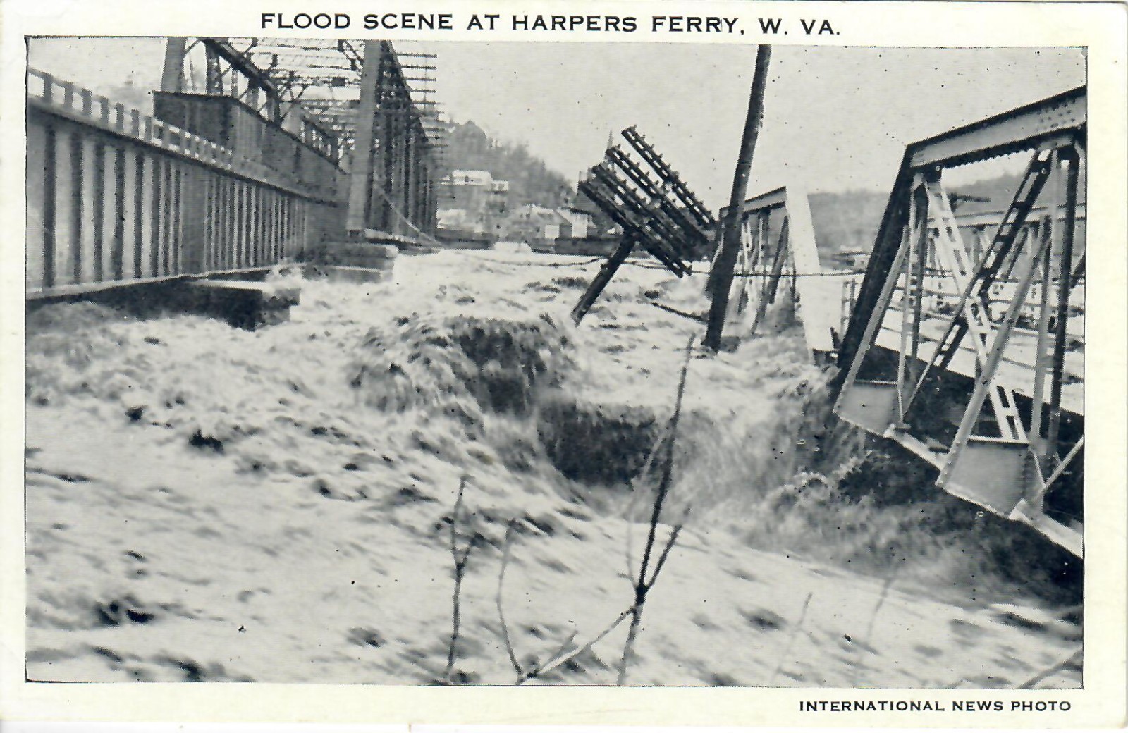 Raging Rivers B&O RR Bridges Spring Flood of 1936 Harpers Ferry WV West Virginia