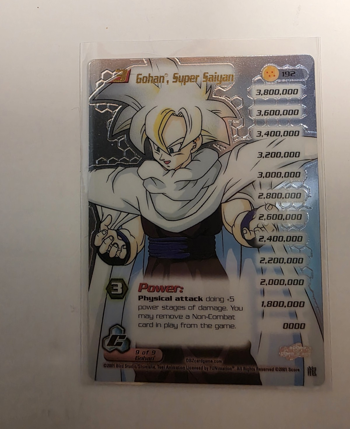 Score 2001 Dragon Ball Z CCG Gohan, Super Saiyan #192 Holo Card LIMITED EDITION Score 2001 Dragon Ball Z CCG Gohan, Super Saiyan #192 Holo Card LIMITED EDITION