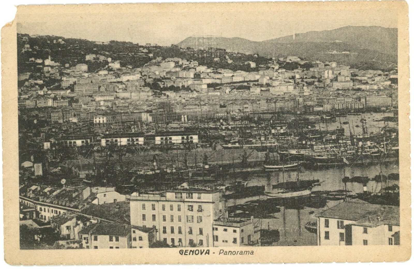Genoa Italy Panorama City Harbor View Divided Back Postcard c1910 Unused Genoa Italy Panorama City Harbor View Divided Back Postcard c1910 Unused