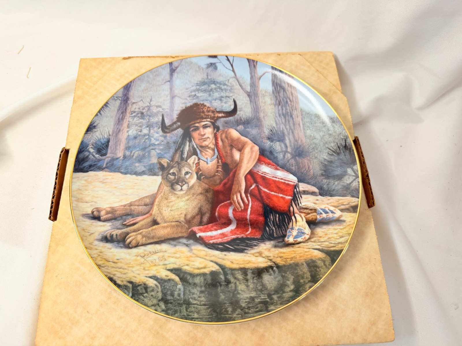 Chief Tecumseh By Gregory Perillo 1984 - Chieftains II Series Plate #3358 COA