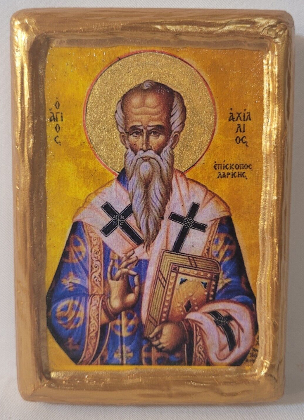 Saint Achillius Achillios of Larissa Rare Catholic & Greek Eastern Orthodox Icon Saint Achillius Achillios of Larissa Rare Catholic & Greek Eastern Orthodox Icon