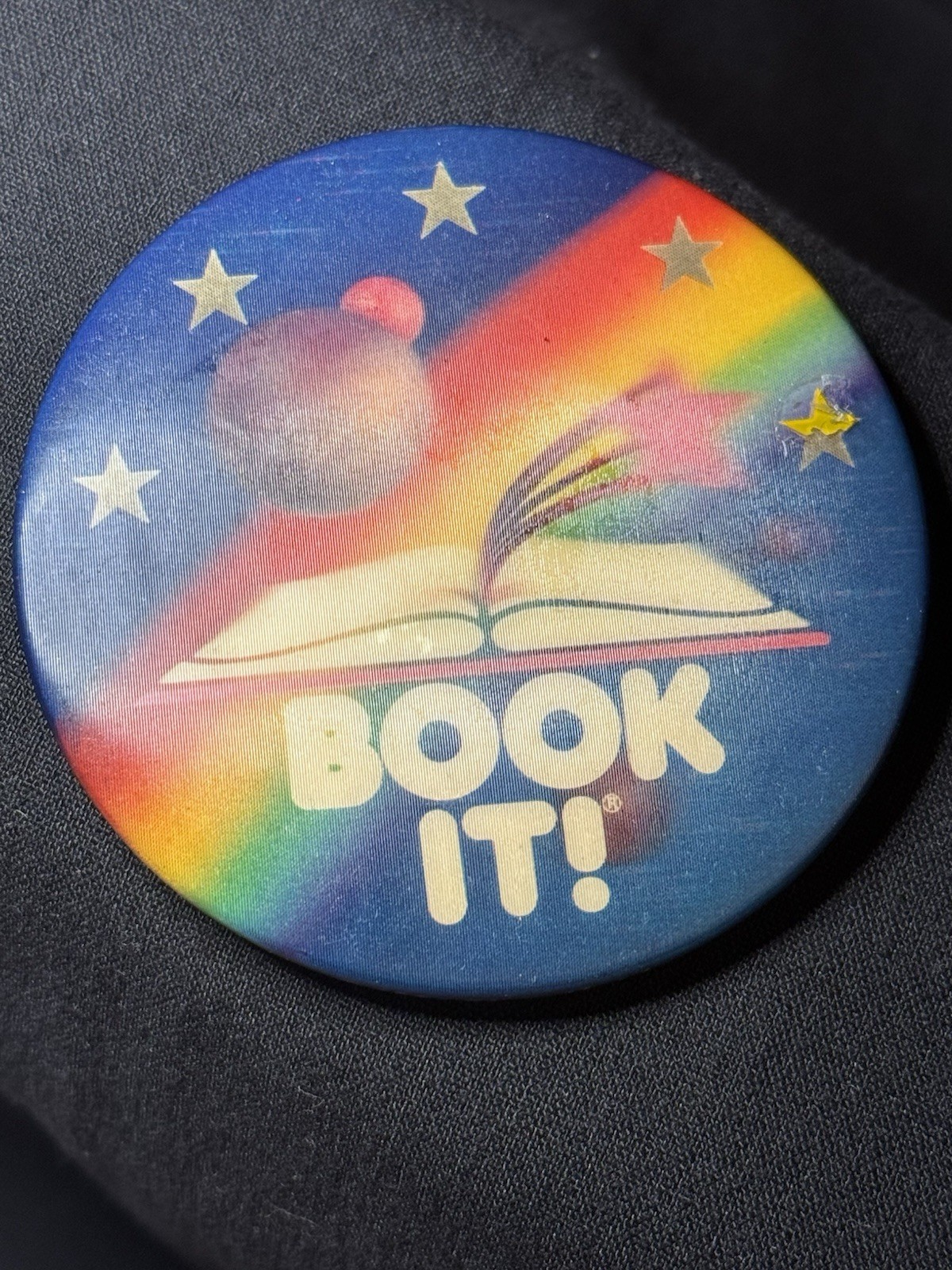 Vintage 1990s Pizza Hut BOOK IT Pinback Button 3” Promo Advertising