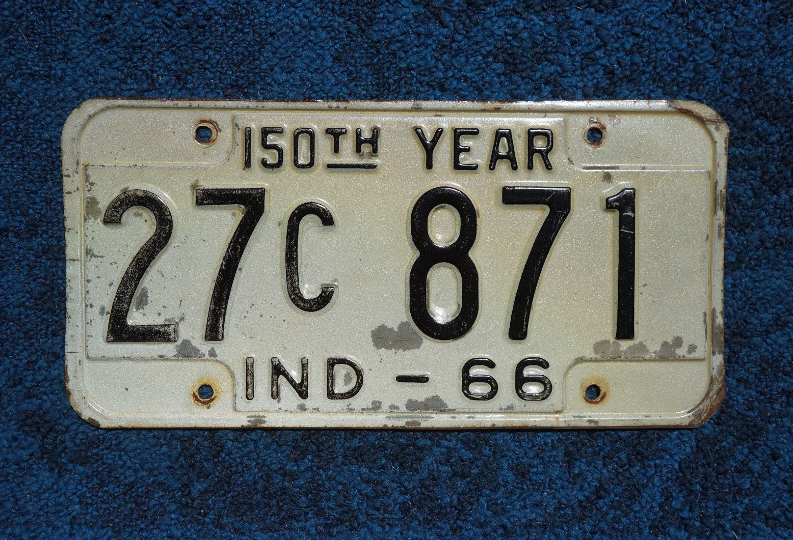 1966 Indiana 150th Year License Plate 1966 Indiana 150th Year License Plate