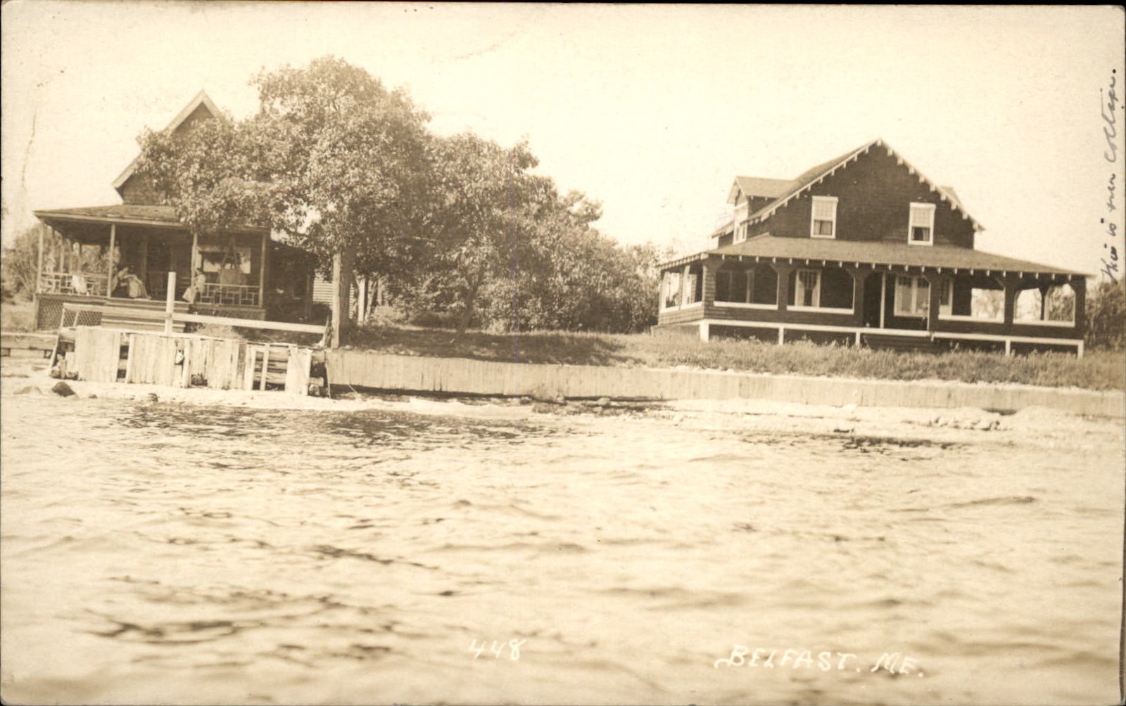 Belfast Maine ME Waterfront Houses c1910 Real Photo Vintage Postcard bhn