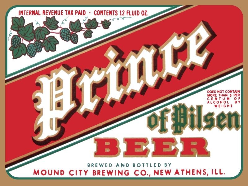Prince of Pilsen Beer of New Athens IL NEW Metal Sign: Lg. SIZE 12X16  