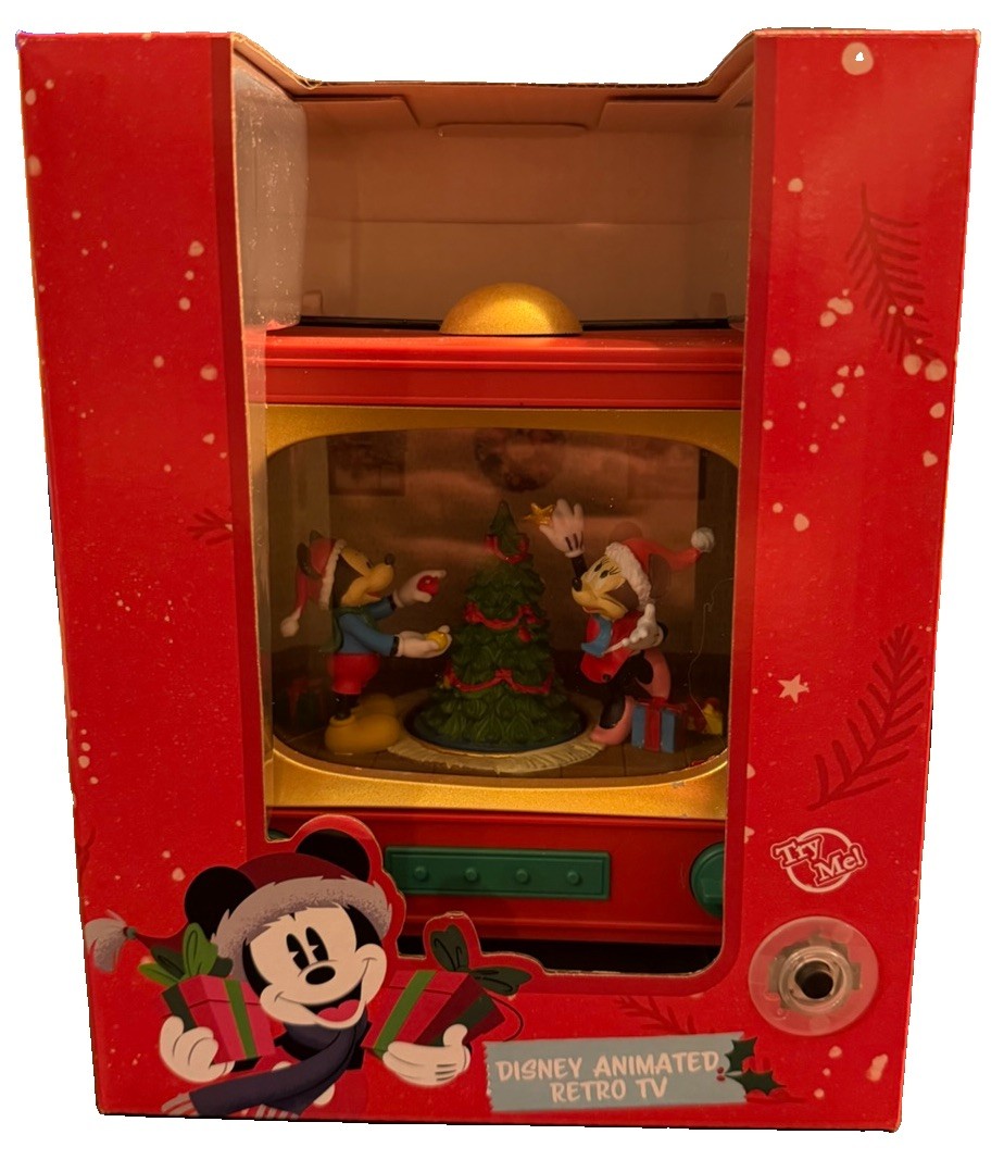 2025 ALDI Disney Animated Retro TV Mickey Minnie LED Christmas Village NEW