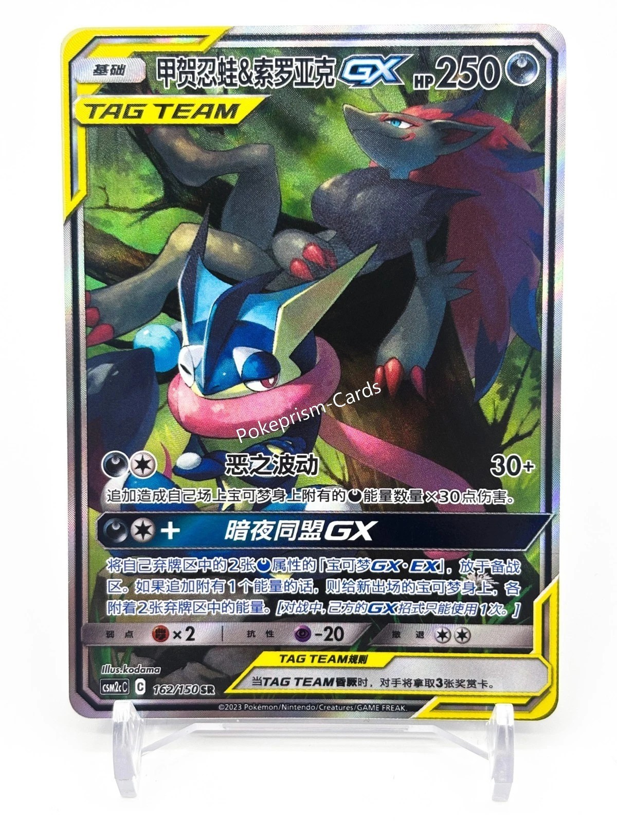 Pokemon S-Chinese Sun&Moon SR Greninja & Zoroark-GX Holo Mint Alt Art CSM2cC-162 Pokemon S-Chinese Sun&Moon SR Greninja & Zoroark-GX Holo Mint Alt Art CSM2cC-162