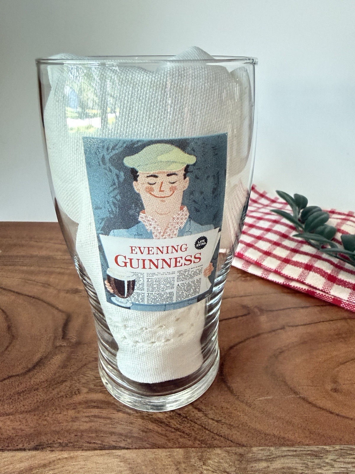 Guinness Evening Guinness Pint Glass Late Extra Gold Harp Pub Barware