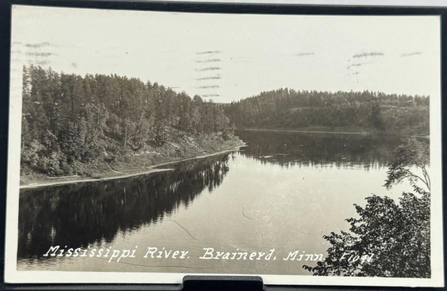 RPPC Mississippi River Scenic View Brainerd MN c.1930s Postmarked 1936