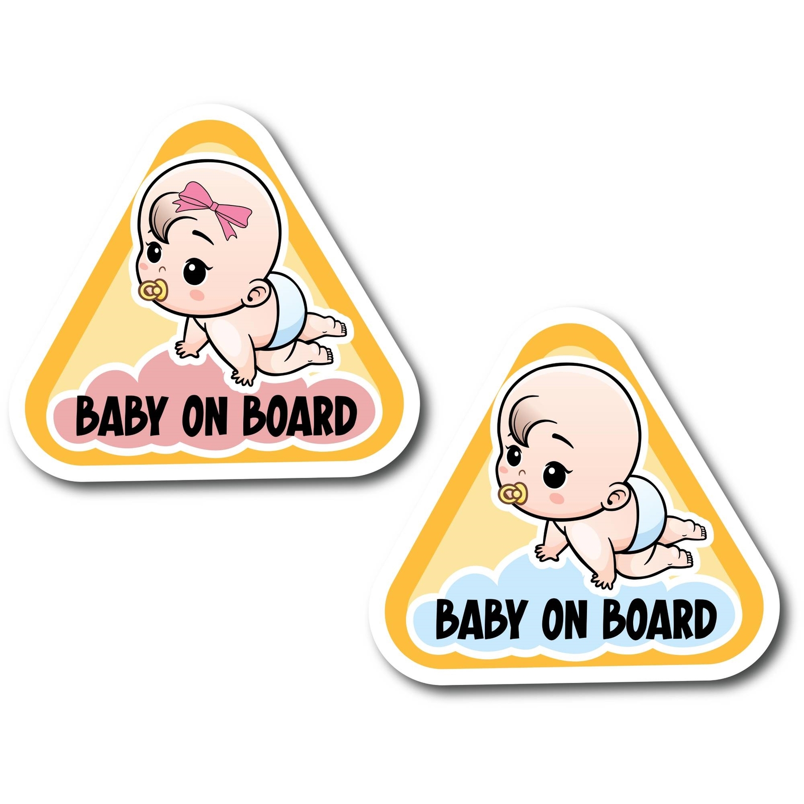 Magnet Me Up Baby on Board Car Magnet Decal- Baby Boy and Baby Girl on Board