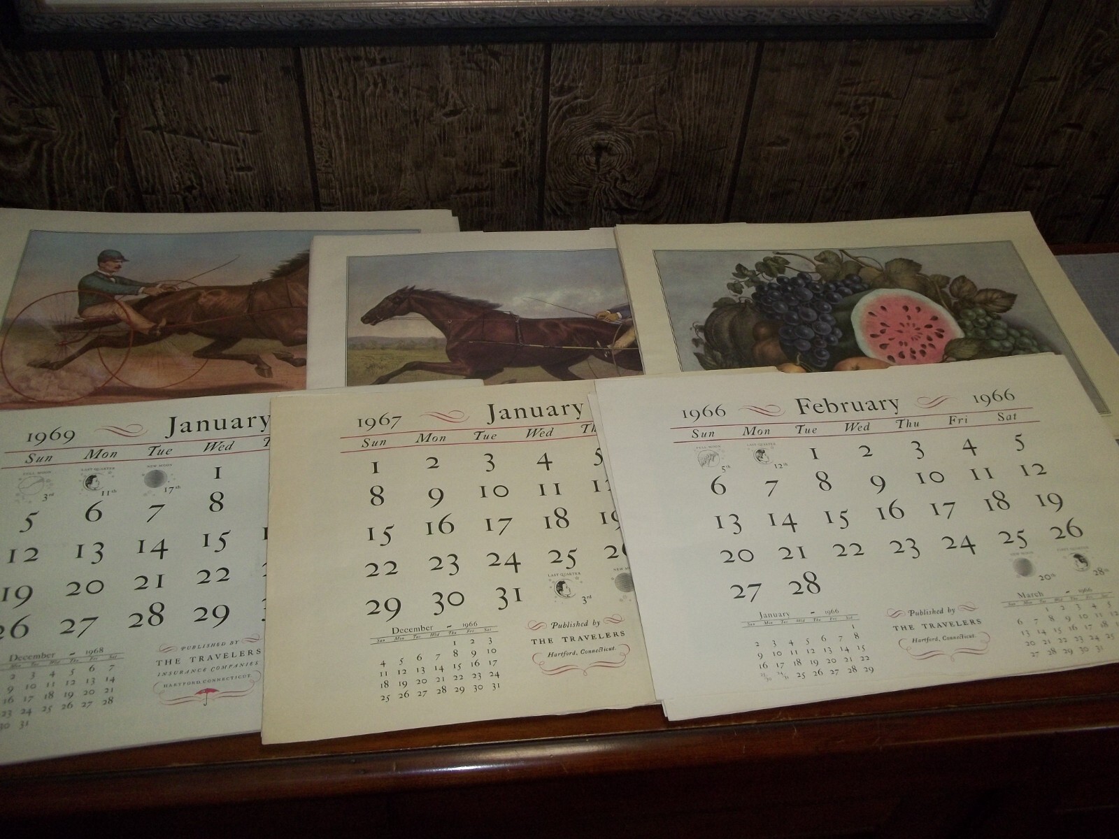 53 Vintage Currier and Ives Calendar Prints By The Travelers Ins 1966-1978-Nice 53 Vintage Currier and Ives Calendar Prints By The Travelers Ins 1966-1978-Nice