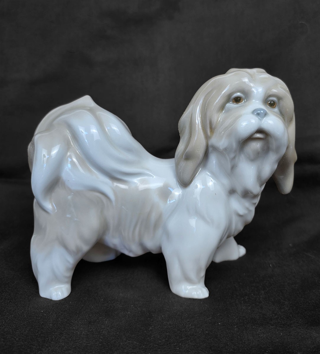 Vintage Lladró Lhasa Apso Shih Tzu Dog Figurine Spain w/BOX Spain 1969-1981
