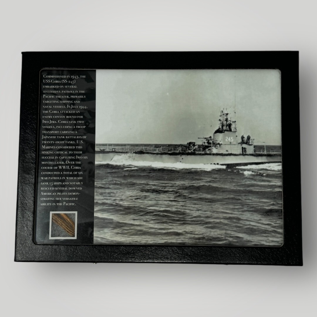 Rare WWII Submarine USS Cobia SS-245 Deck Fragment Iwo Jima Pacific Navy Display