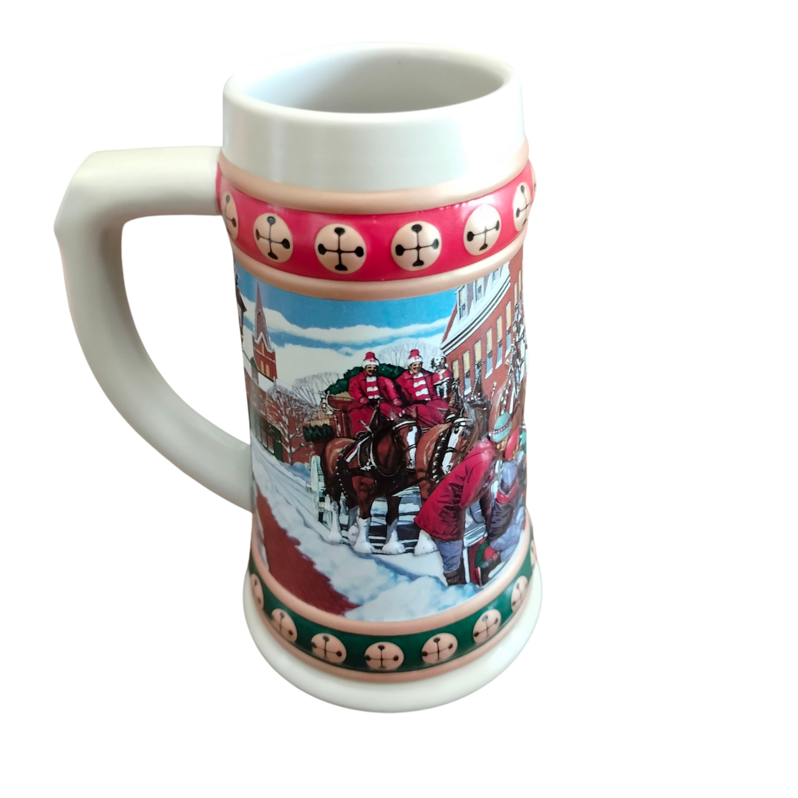 Vintage Budweiser Holiday Stein Hometown Holiday 1993 Ceramarte Clydesdales